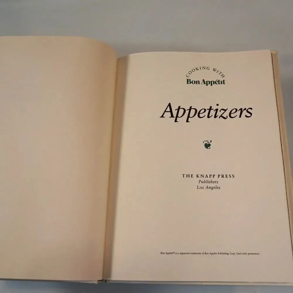 Cooking with Appetizers Bon Appetit Hardcover 1982